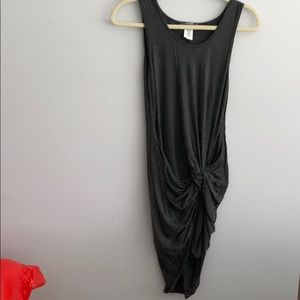 Grey dress w/knot detail